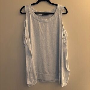 Auxo Collection Women’s Grey Long-sleeve Top with Cut-Outs in the Arms Size XXL